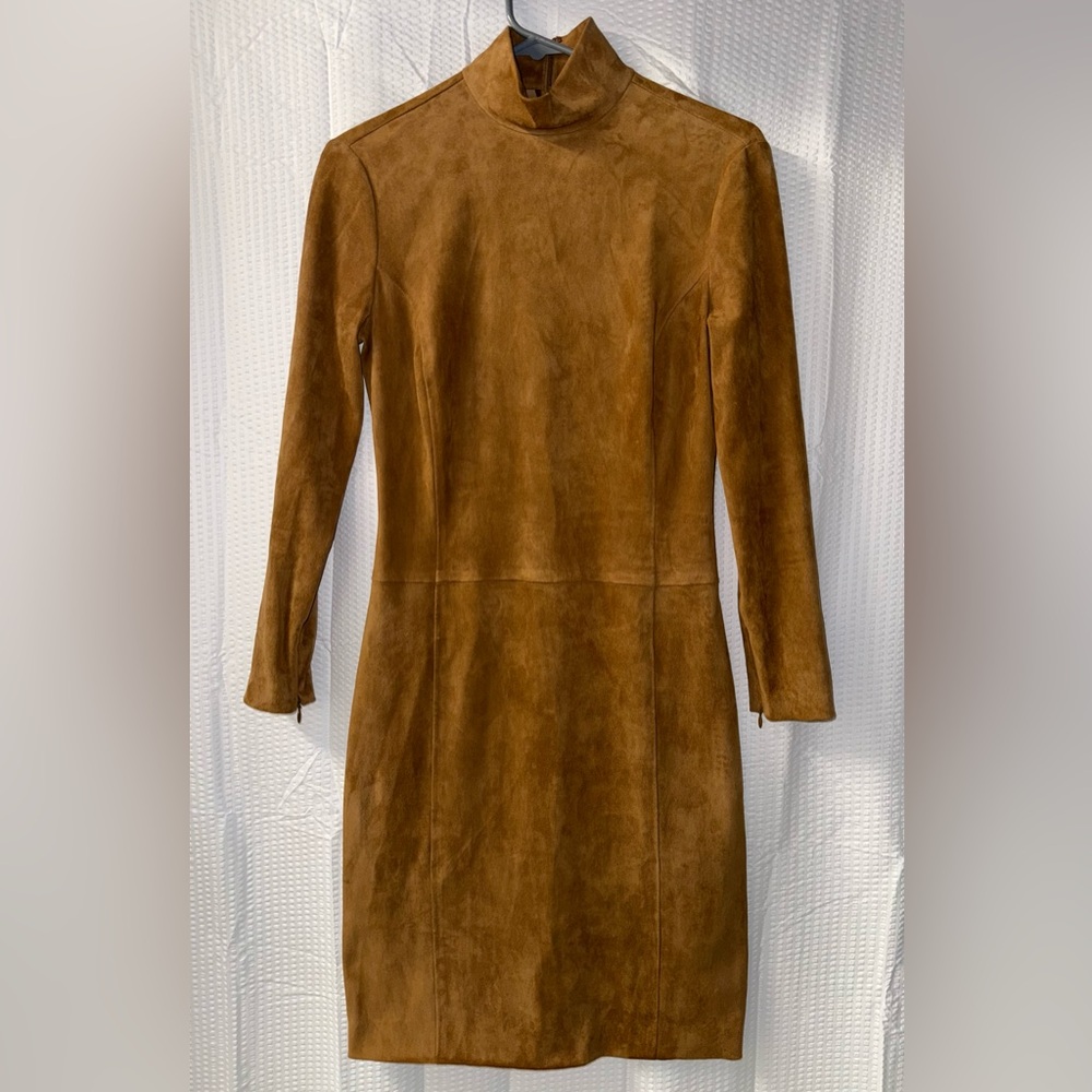 Ralph Lauren Purple Label 100% Lambs Leather Suede Dress Size 4